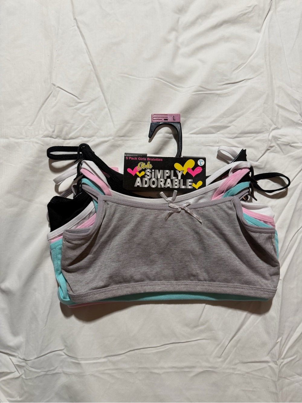 Simply Adorable Girls Bralette Bundle 5-Pack Size large NWT